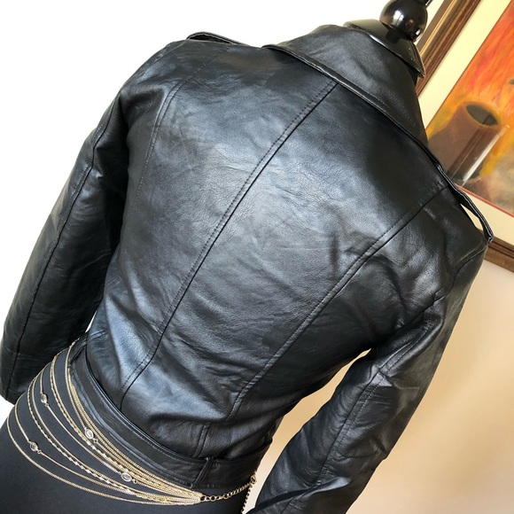 KELSEY | Faux Leather Motorcycle Jacket - Picture 4 of 8